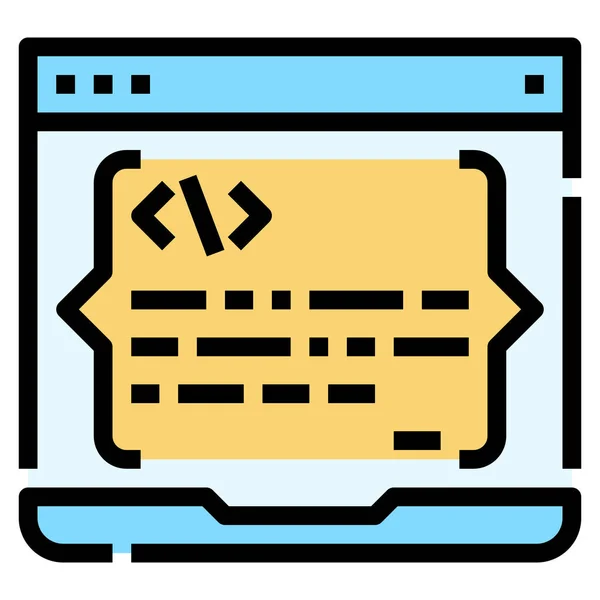 Coding Laptop Computer Icon — Stock Vector