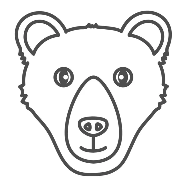 動物のクマのアイコン概要スタイル — ストックベクタ