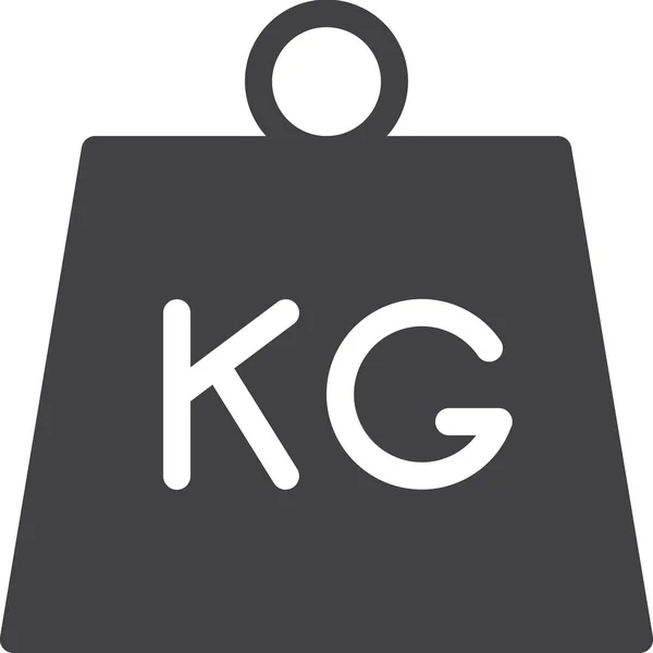 Kettlebell Icono Masa Estilo Sólido — Archivo Imágenes Vectoriales