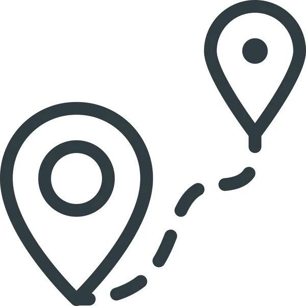 Entfernung Geolocation Location Icon Outline Stil — Stockvektor