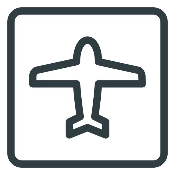 Icono Seguridad Del Avión Del Aeropuerto Estilo Esquema — Vector de stock