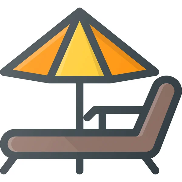 Beach Lay Sun Icon Filled Outline Style — Wektor stockowy