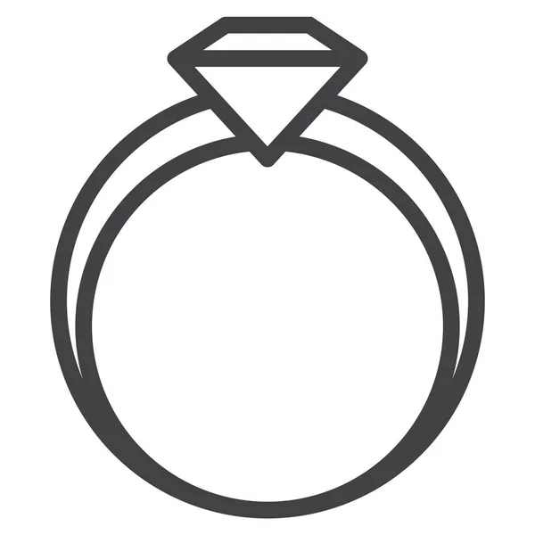 Brillant Diamant Icône Fiançailles Dans Style Outline — Image vectorielle
