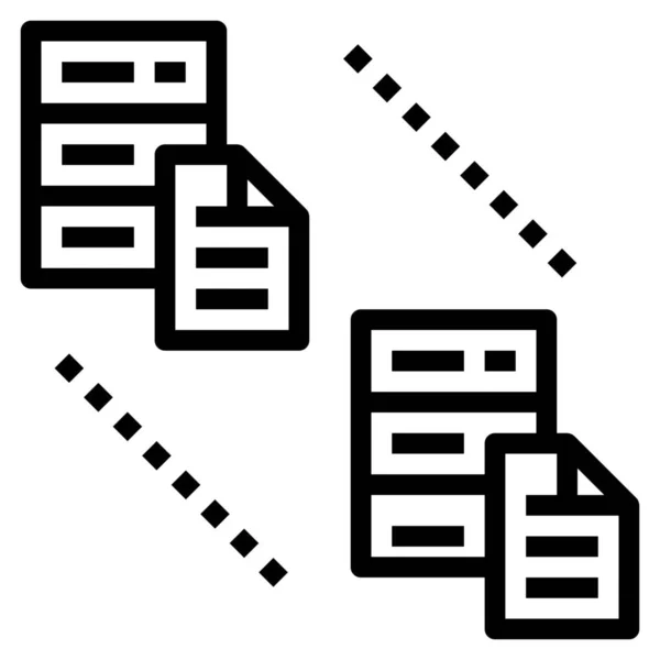 Icono Datos Copia Negocio Estilo Esquema — Archivo Imágenes Vectoriales