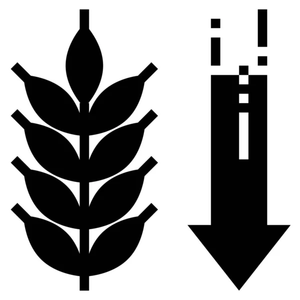 Carbohidratos Icono Cultivo Estilo Sólido — Vector de stock