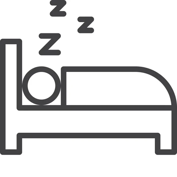 Cama Dormitorio Noche Icono — Vector de stock