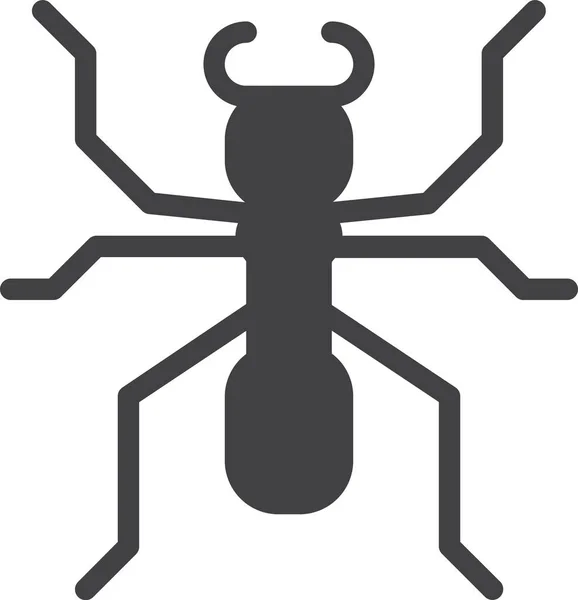 Ícone Inseto Formiga Bug Estilo Sólido — Vetor de Stock