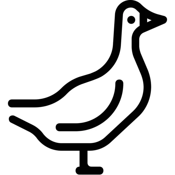 Rolnictwo Ptak Udomowiony Ikona Zarysie Stylu — Wektor stockowy