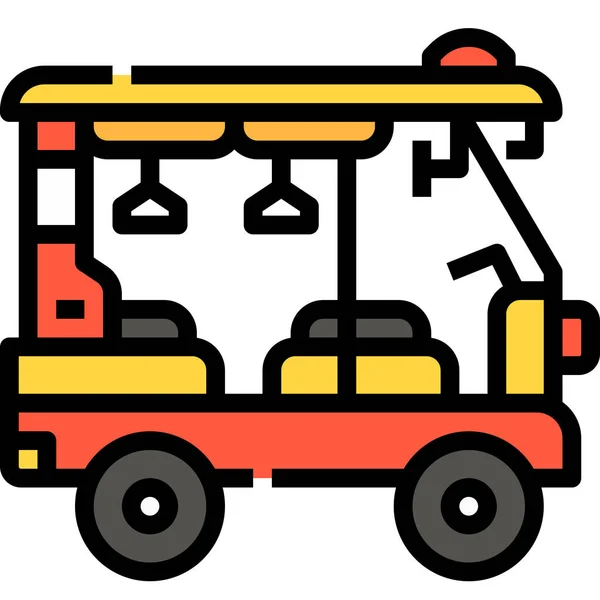 Rickshaw Tourism Transportation Icon Culture Communities Category — Stock Vector