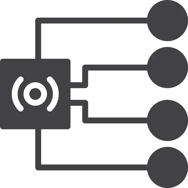 Broadcasting Communication Connection Icon Solid Style — Stok Vektör