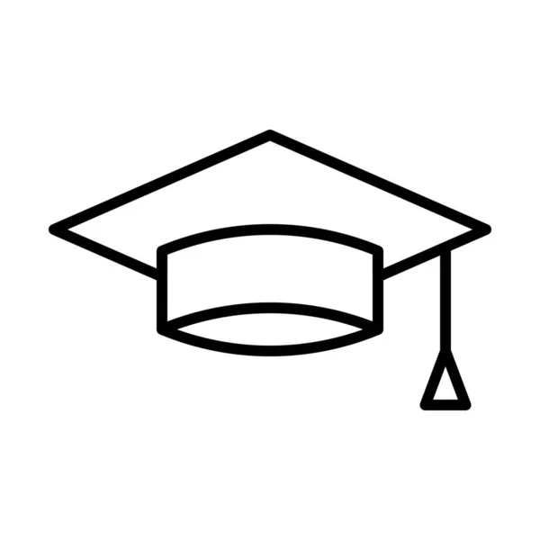 Éducation Diplômé Chapeau Icône Graduation Dans Style Outline — Image vectorielle