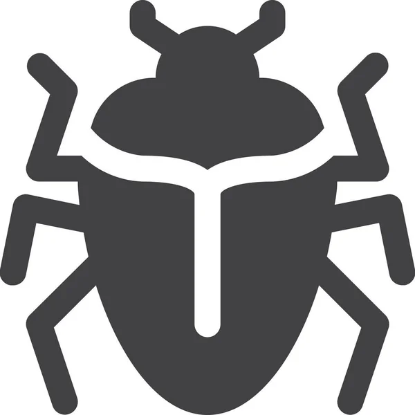 Icono Malware Insecto Escarabajo Estilo Sólido — Archivo Imágenes Vectoriales