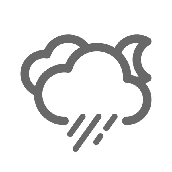 Klimaat Cloud Forecasting Icoon Outline Stijl — Stockvector