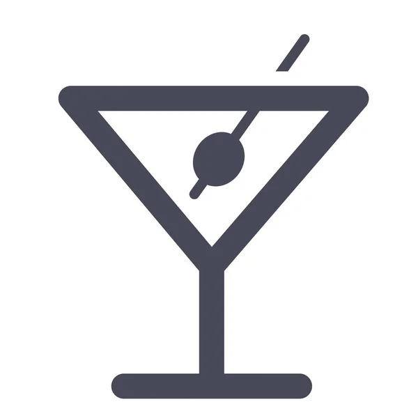 Alcohol Bar Cocktail Icon Solid Style — Stock Vector