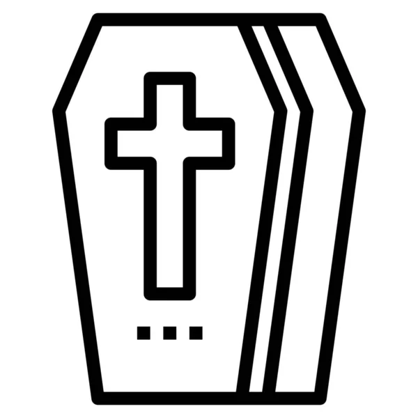 Иконка Смерти Гроба Стиле Абрис — стоковый вектор