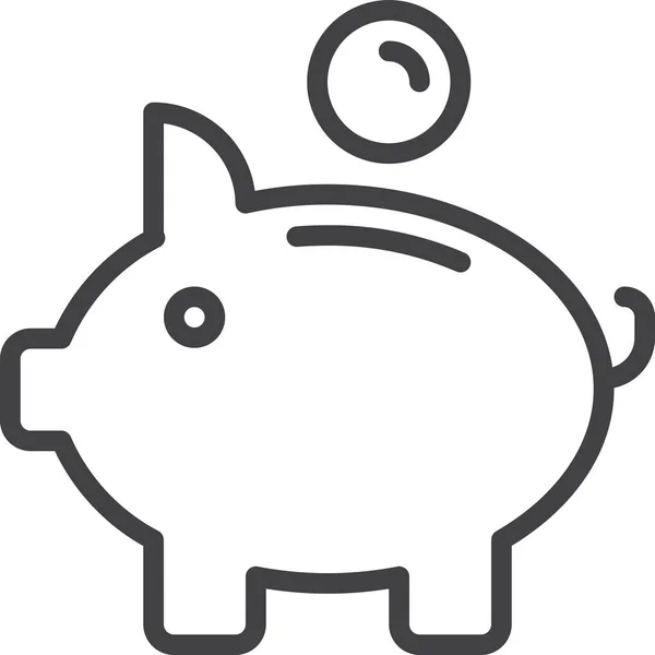 Banco Porco Piggy Ícone Estilo Esboço —  Vetores de Stock