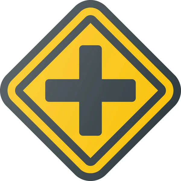 Atention Crossroads Road Icon Filled Outline Style — Stok Vektör