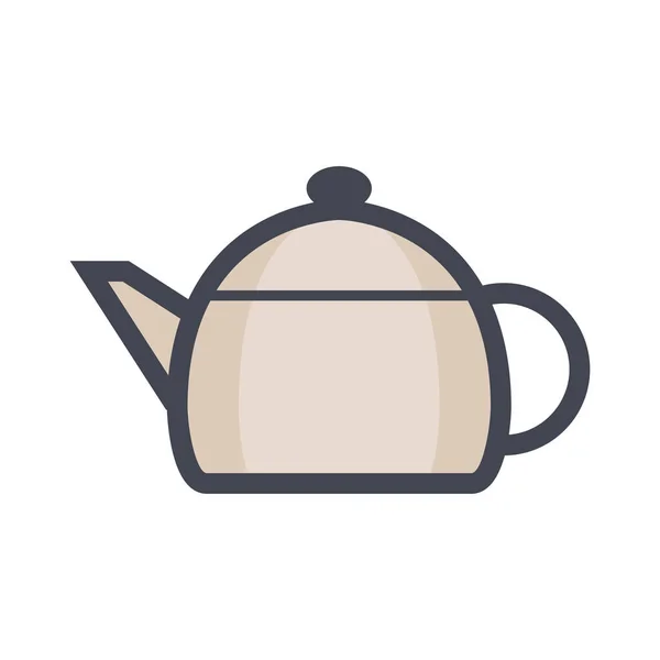 Иконка Кофе Завтрак Стиле Заполненный Контур — стоковый вектор