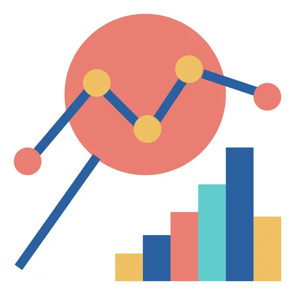 Elemzés Bar Chart Ikon Lapos Stílusban — Stock Vector