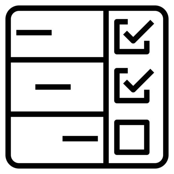 Checklist Planning Task Icon Outline Style — Stock Vector