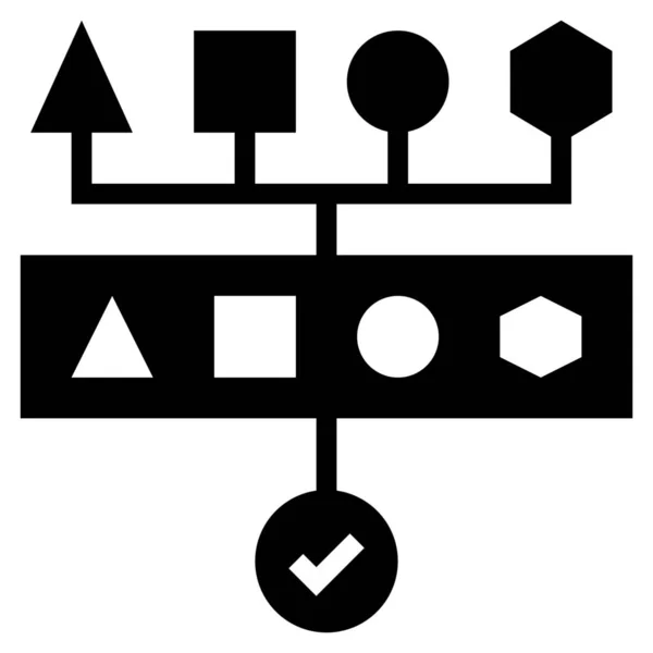 Diagramm Daten Pipeline Symbol Solid Stil — Stockvektor