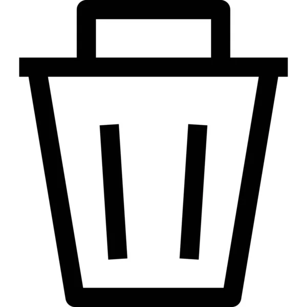 Bin Garbage Recycle Icon Outline Style — Stock Vector