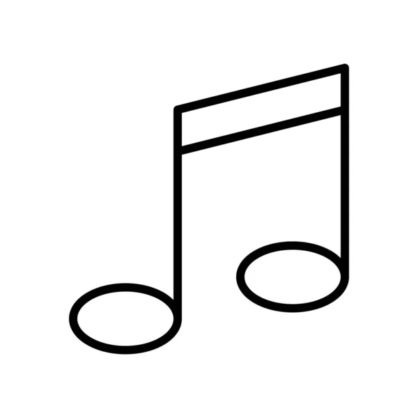 Icono Nota Música Audio Estilo Esquema — Archivo Imágenes Vectoriales