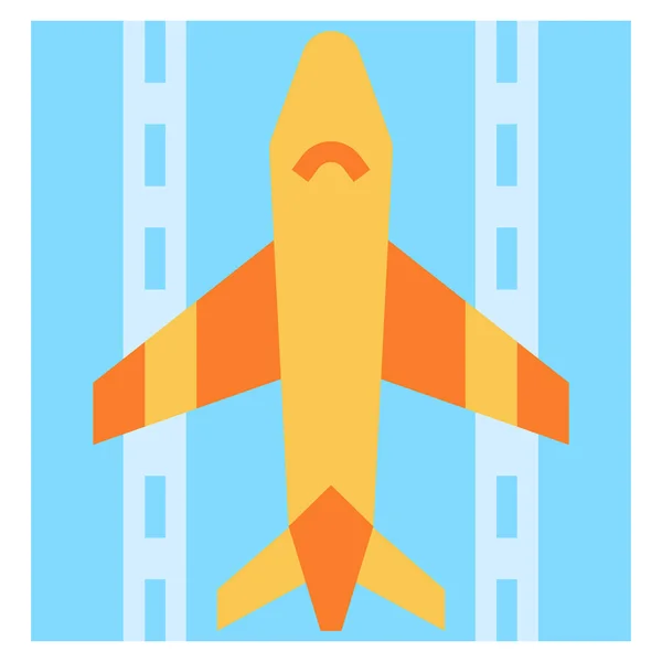 Ikona Drogi Startowej Samolotu — Wektor stockowy