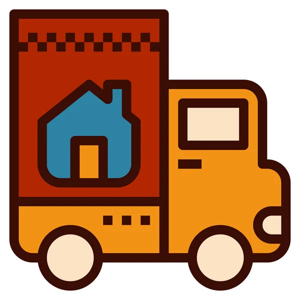 Home Moving Service Symbol Ausgefüllten Outline Stil — Stockvektor