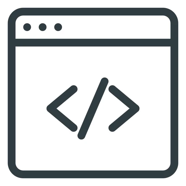 App Kód Kódoló Ikon Körvonalazott Stílusban — Stock Vector