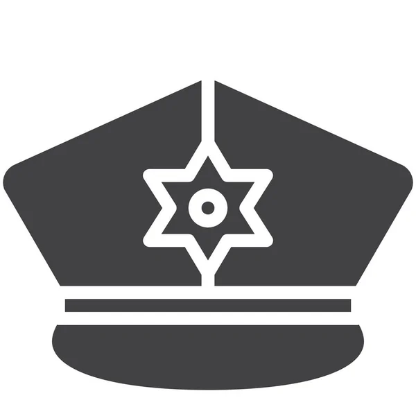 Cap Hoed Officier Pictogram — Stockvector