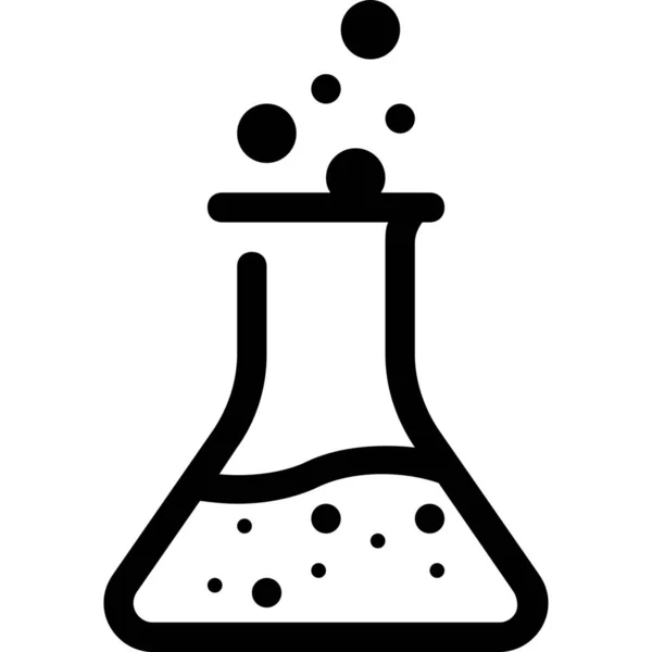 化学药品实验瓶图标的轮廓风格 — 图库矢量图片