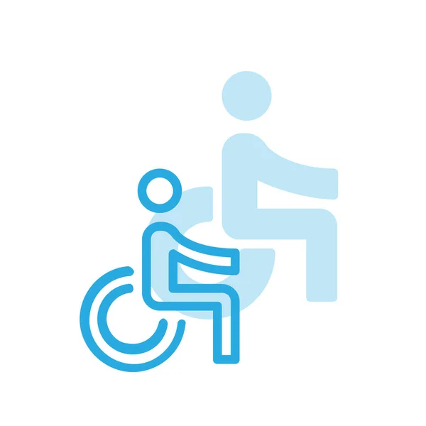 Accessibilité Handicap Icône Contour Dans Style Contour — Image vectorielle