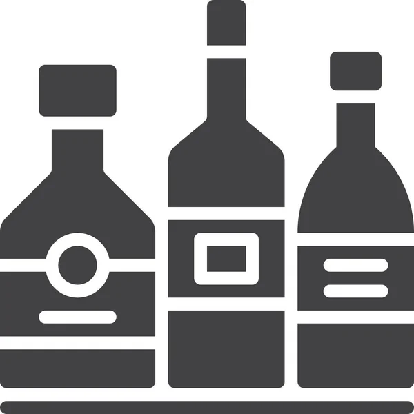 Bar Bebidas Alcohólicas Icono Estilo Sólido — Archivo Imágenes Vectoriales