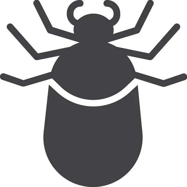 Bug Mite Tick Icon Solid Style — Stock Vector