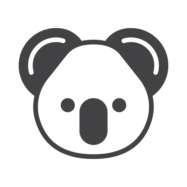 Oso Cara Icono Cabeza Categoría Animales — Vector de stock