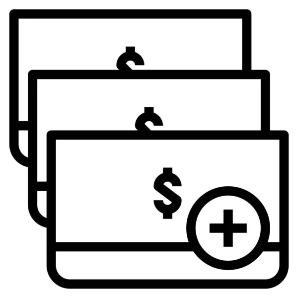 Account Bank Open Pictogram Outline Stijl — Stockvector