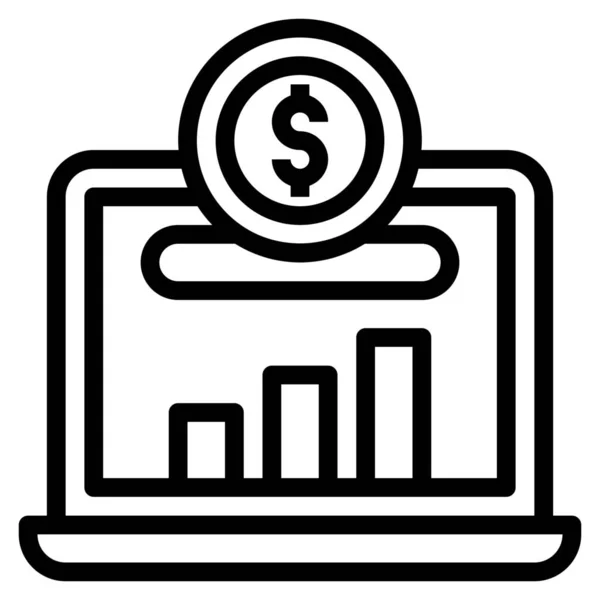 Diagram Tillväxt Investeringar Ikon Översikt Stil — Stock vektor