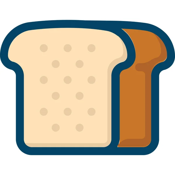 Bakery Bread Eat Icon Filled Outline Style — Stock Vector