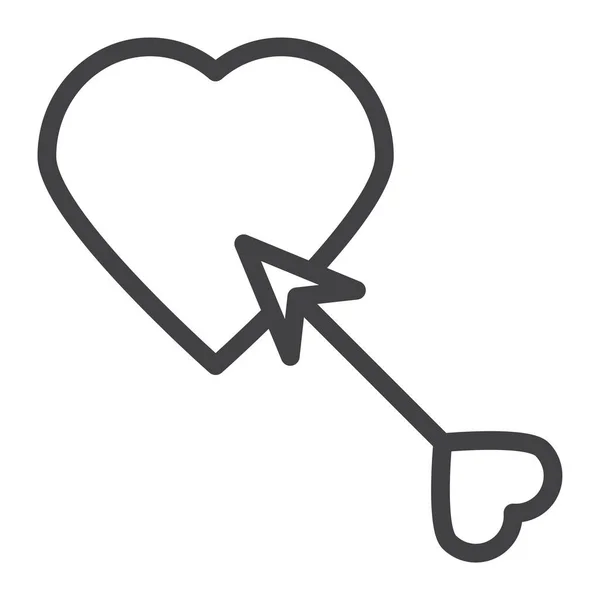 Arrow Heart Love Icon Outline Style — Stock Vector