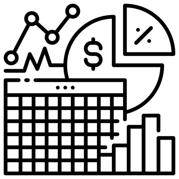 Analytics Dashboard Verkaufs Ikone Outline Stil — Stockvektor