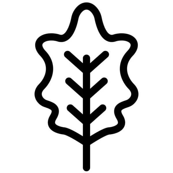 Icono Árbol Hoja Bosque Estilo Esquema — Vector de stock