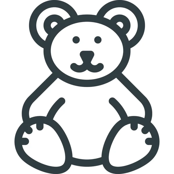 Oso Peluche Icono Peluche Estilo Esquema — Vector de stock