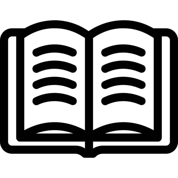 Kniha Otevřít Ikonu Čtení Stylu Osnovy — Stockový vektor
