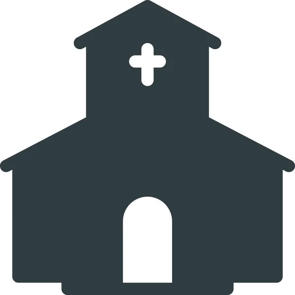 Celebrazione Chiesa Giorno Icona Stile Solido — Vettoriale Stock