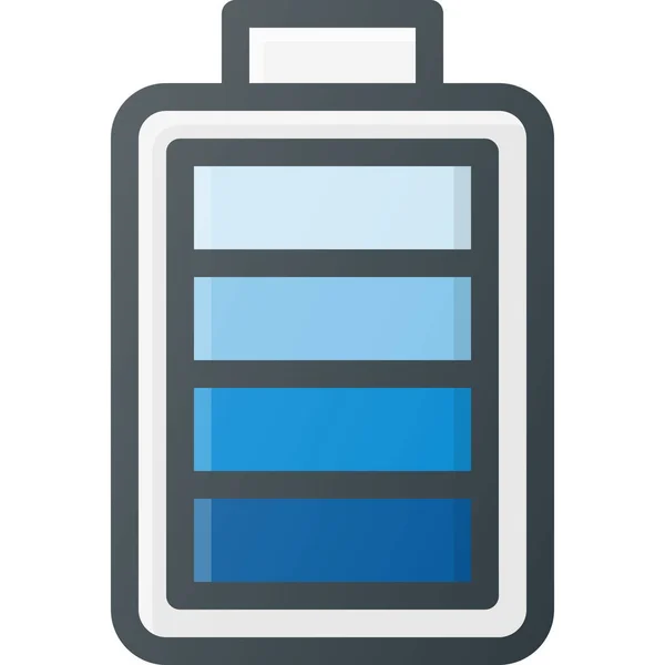 Battery Cell Charge Icon Filled Outline Style — Stock Vector