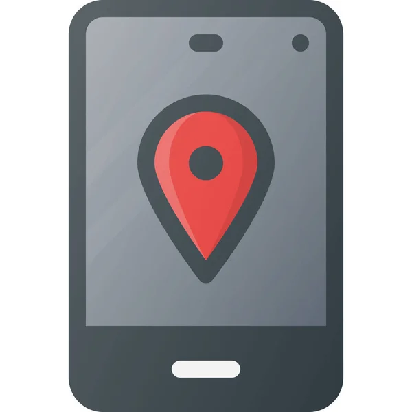 Icône Localisation Gprs Gps Dans Style Contour Rempli — Image vectorielle