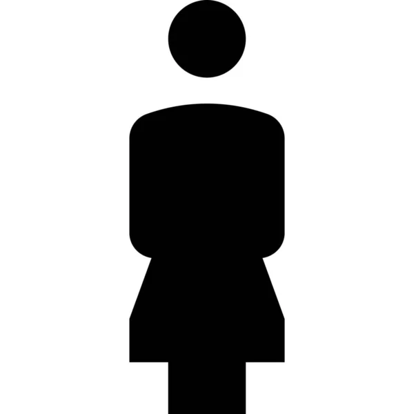 Weibliches Profilzeichensymbol Soliden Stil — Stockvektor