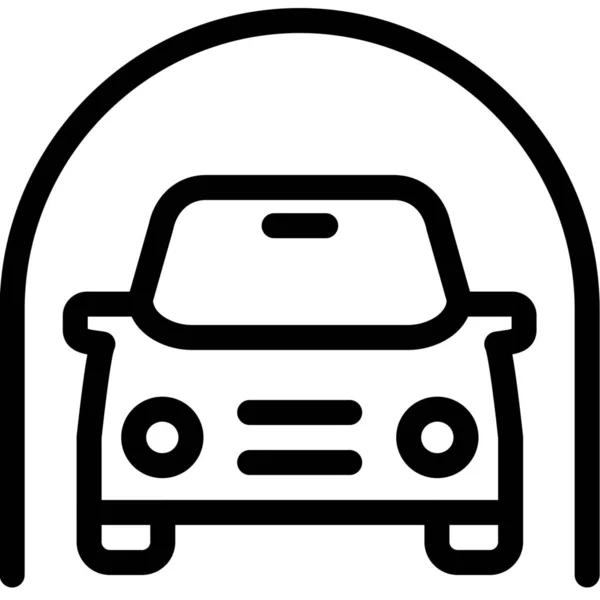 Coche Icono Servicio Garaje Estilo Esquema — Vector de stock