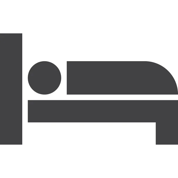 Ліжко Готель Номер Значок Суцільному Стилі — стоковий вектор